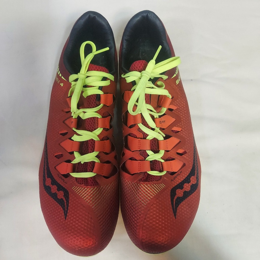 Saucony Showdown 4 Mens Track and Field Racing‎ Shoes Red Yellow S29033-6